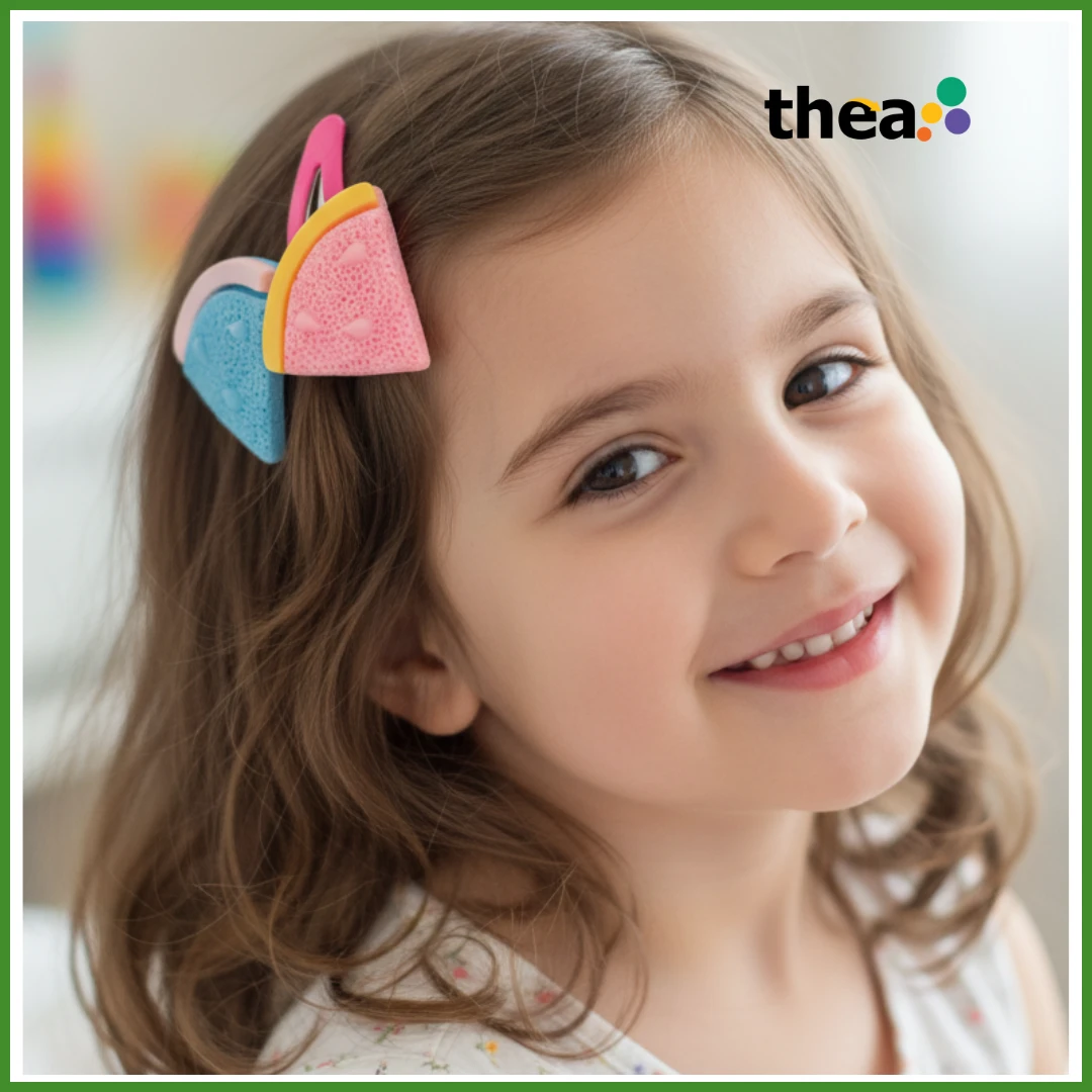 2 Pcs Sweet Hearts Trio Snap Clip